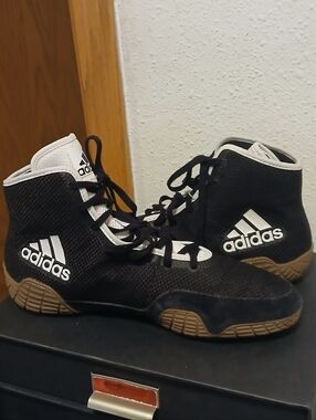 Adidas Mat Wizard 5 Wrestling Shoes - Men's Size 11 - Black White FZ5388